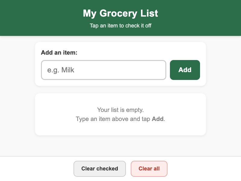 App built from prompt only